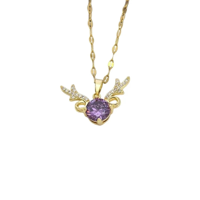 Zirconia Pendant Necklace for Women | Gold Minimalist Chain