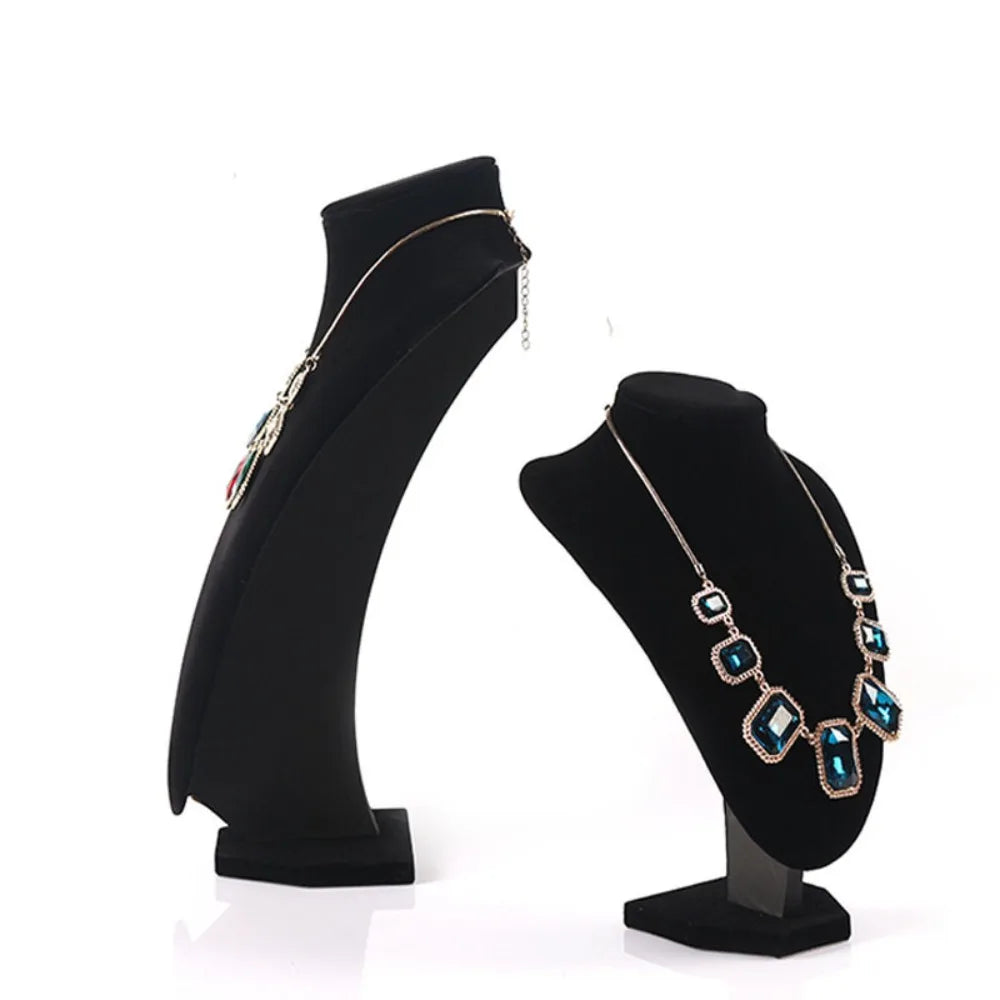 Velvet Jewelry Display Stand Necklace Bust Holder Organizer Rack