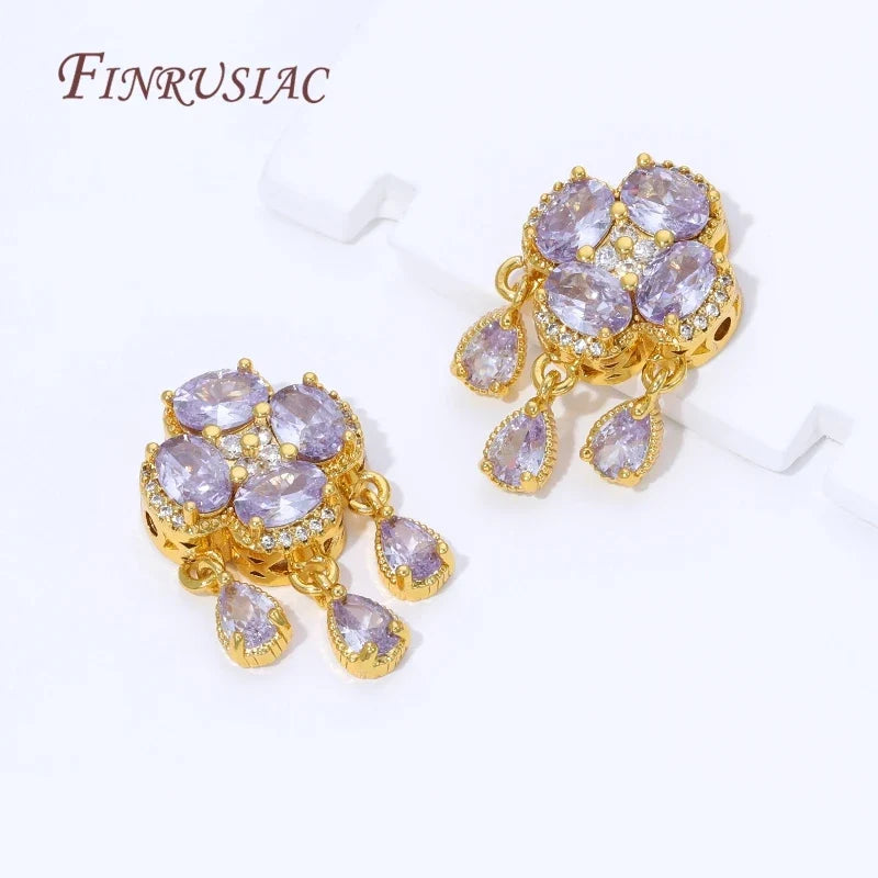 18K Gold Plated Purple Crystal Pendant – DIY Jewelry Making