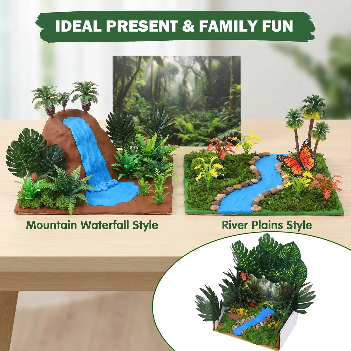 Jungle Rainforest Diorama Kit – DIY Craft Scenery Set