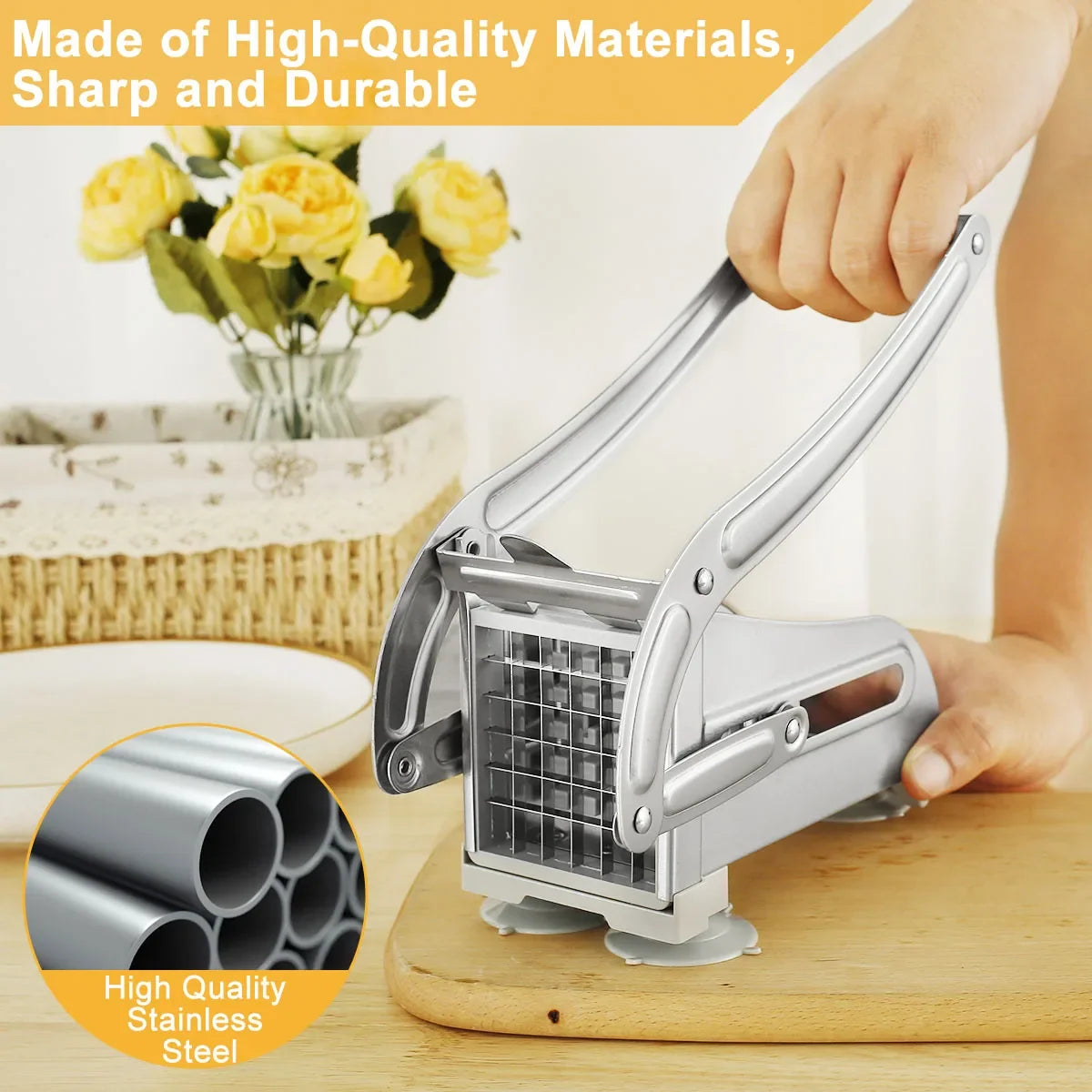 Stainless Steel French Fry Cutter & Vegetable Slicer
