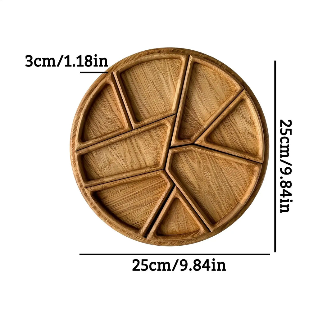 Wooden Divided Puzzle Serving Tray – Fruit & Snack Platter