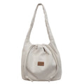 Korean Minimalist Plush Drawstring Tote Bag – Large Capacity