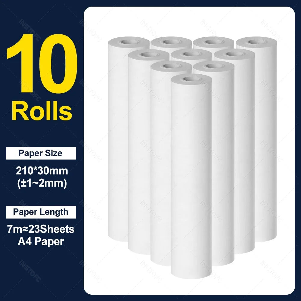 PeriPage A4 Thermal Paper Rolls 210mm BPA-Free – 7M Per Roll