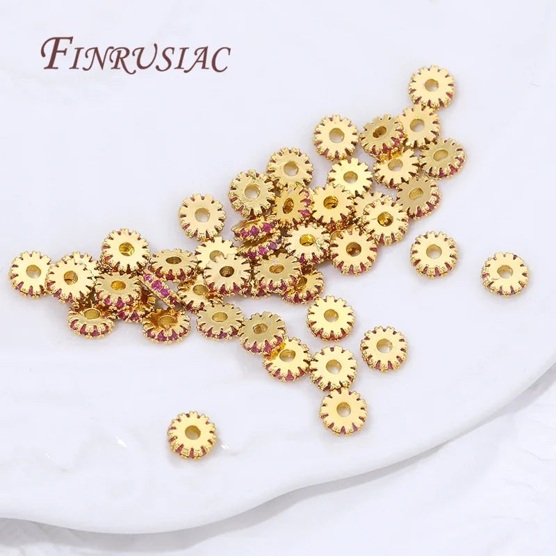5mm 18K Gold Plated Brass Spacer Beads for Jewelry Making