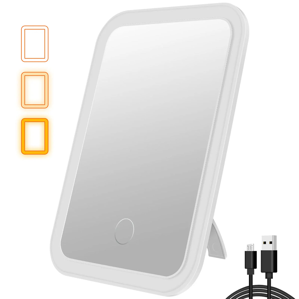 LED Dimmable Makeup Mirror 3 Color Modes USB Rechargeable