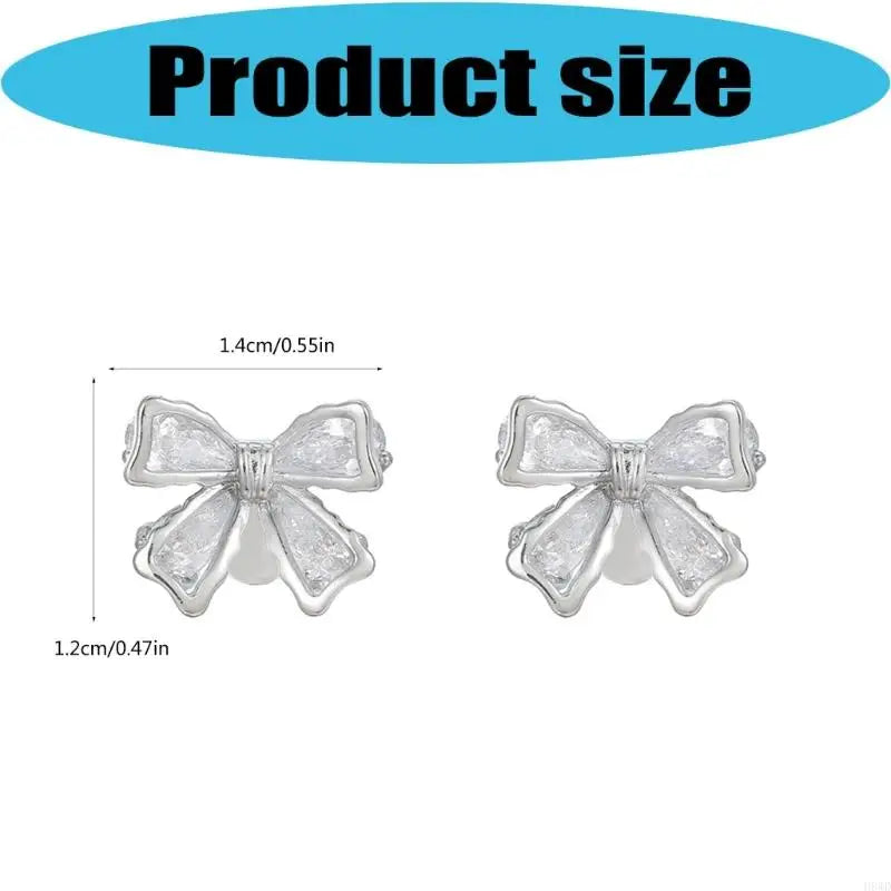 Silver Bow Ear Clip Charms for Freeclip Earbuds – 1 Pair