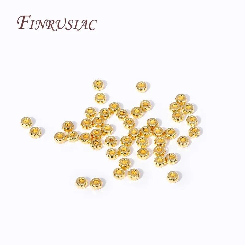 3mm 18K Gold Plated Brass Corrugated Spacer Beads | DIY Jewelry