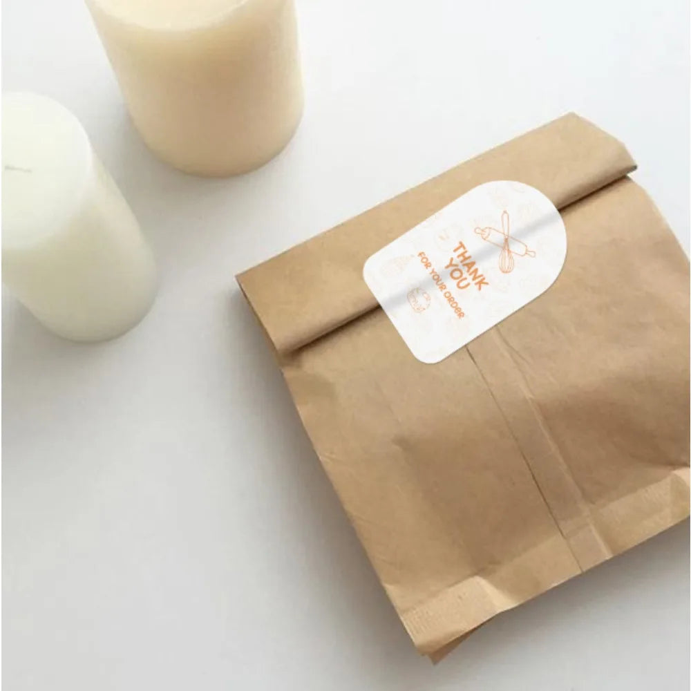 100pcs Rectangular Thank You Stickers – Gift Box Seal Labels