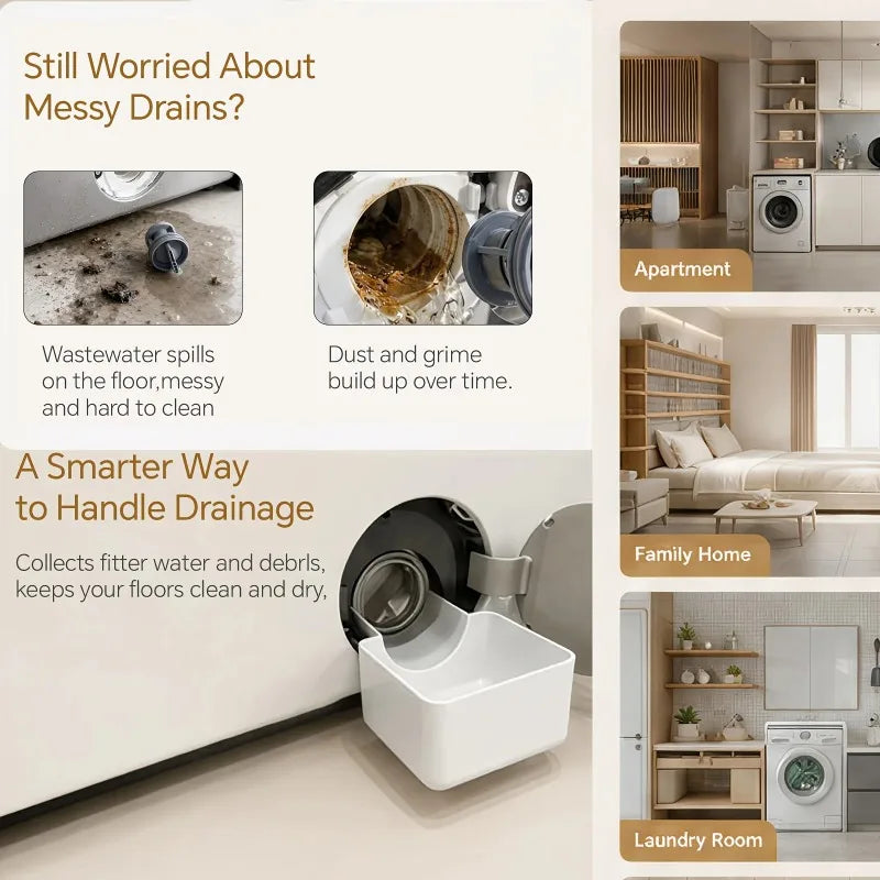 Washing Machine Drain Tray – Overflow Catcher & Storage Shelf