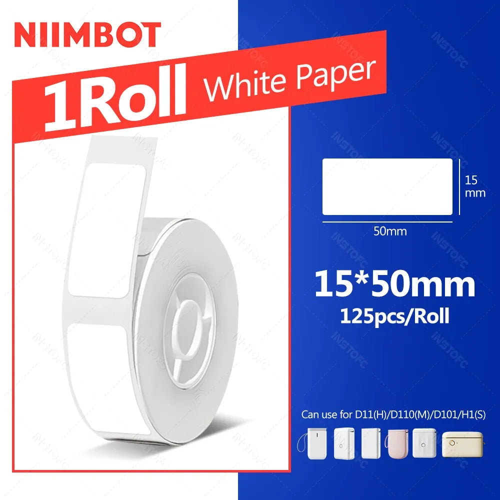 Niimbot Thermal Label Paper – Waterproof White Tape D11 D110