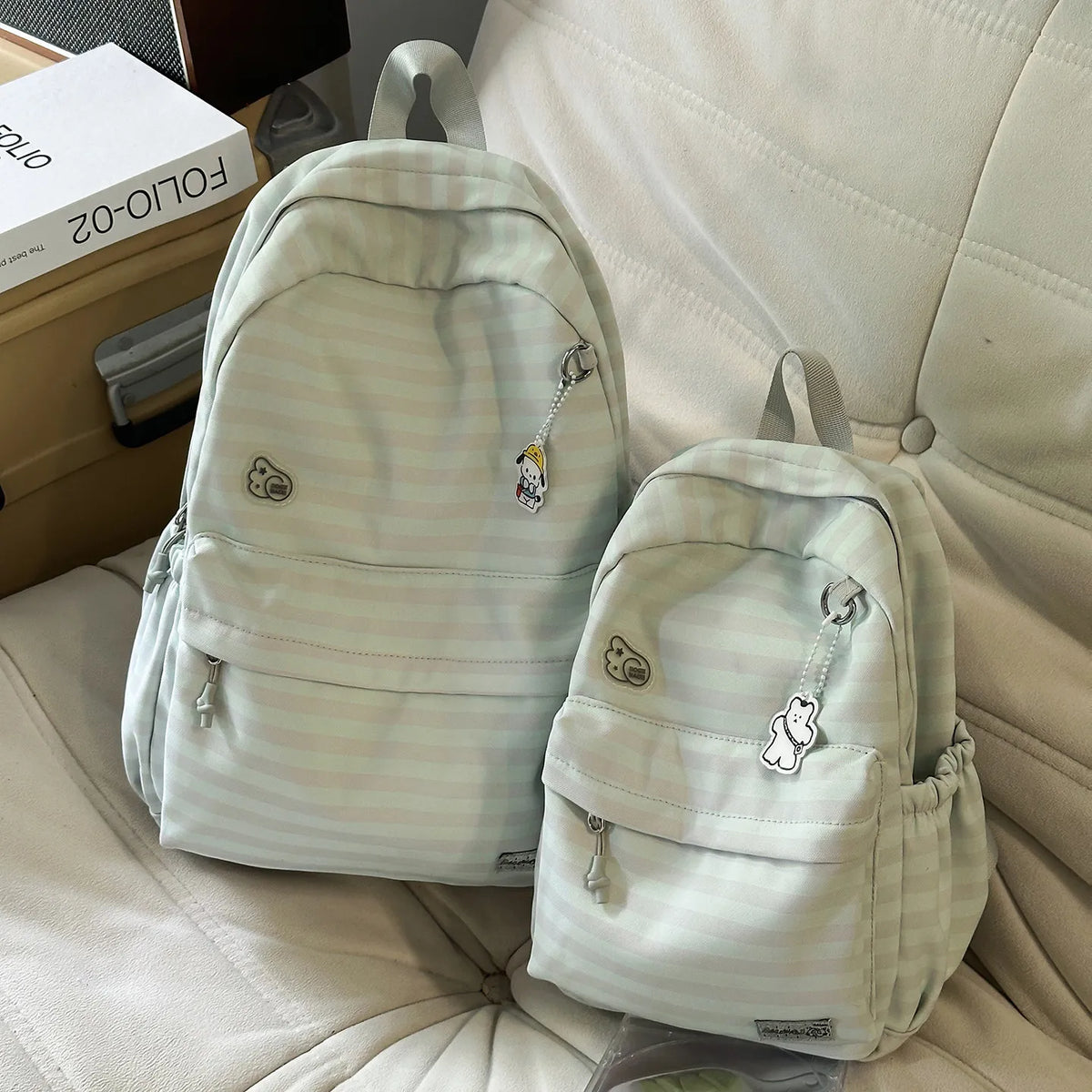 Nixie Women's Striped College Backpack – Large Capacity