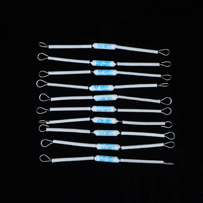 10Pcs Ceramic Thermal Cutoff Fuse 10/15/20A 250V 185°C 230°C