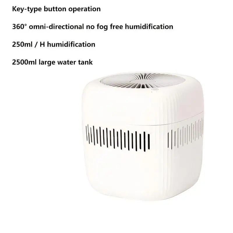 2.5L Air Humidifier – Quiet Mist for Bedroom, Home & Hotel