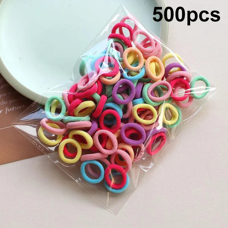 200PCS Colorful Nylon Elastic Hair Ties for Girls | Ponytail Bands
