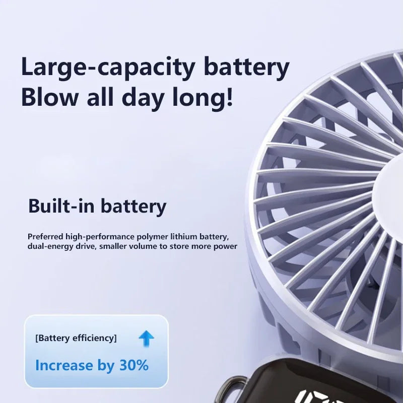 Nixie 1200mAh USB-C Foldable Handheld Fan with LED Display