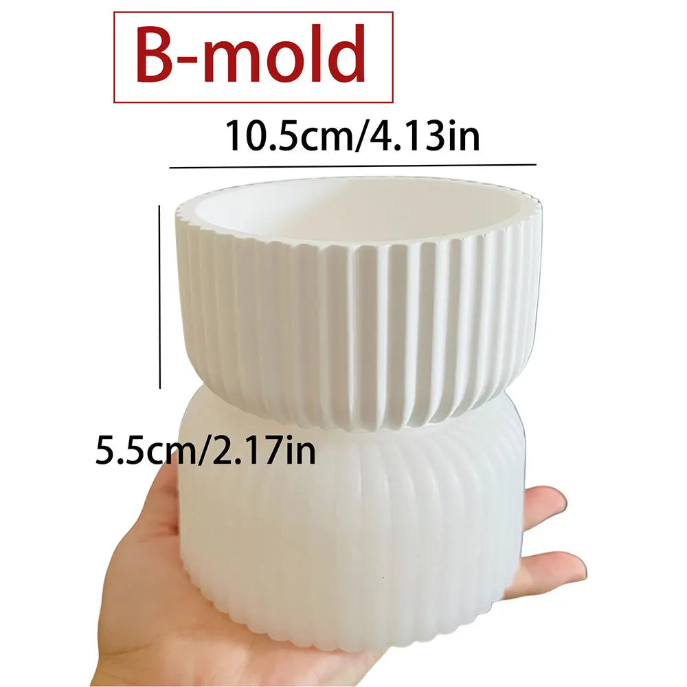 Silicone Mold for Round Concrete Planter & Candle Vessel
