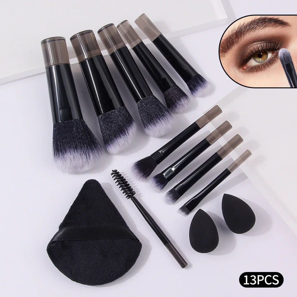 13-Piece Makeup Brush Set – Foundation, Eyeshadow & Blush