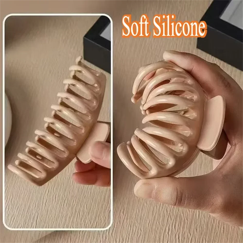 Soft Silicone Hair Claw Clip – Waterproof Crab Barrette