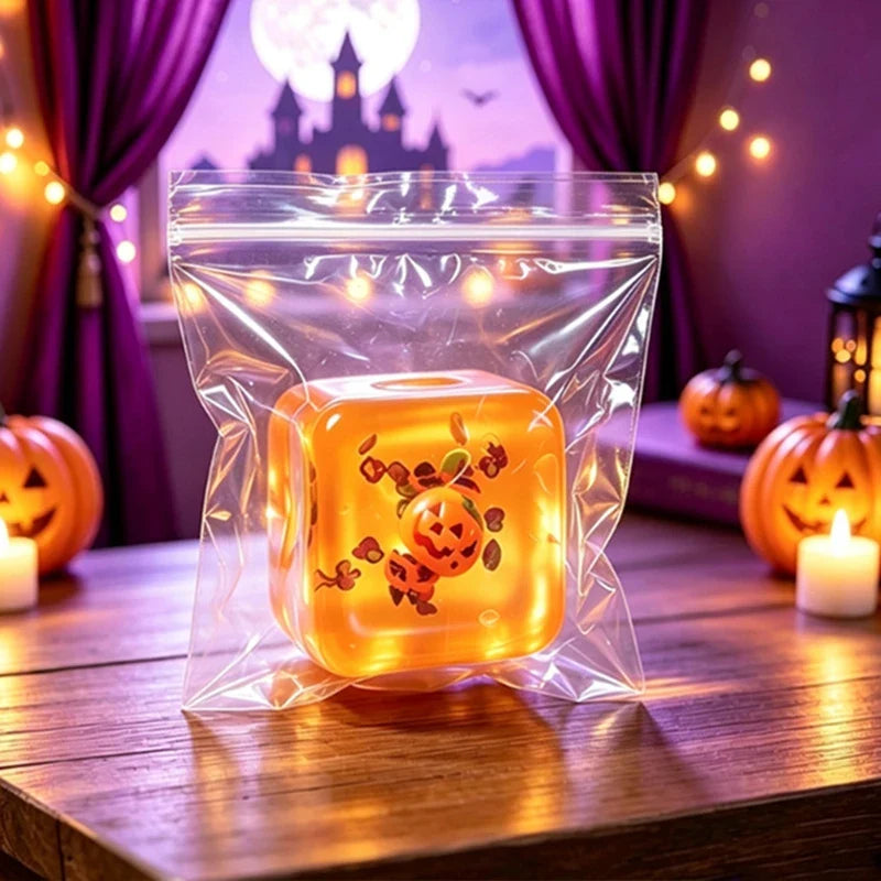 Holiday Squishy Cube Fidget Toy – Ghost, Pumpkin, Santa & Snowman
