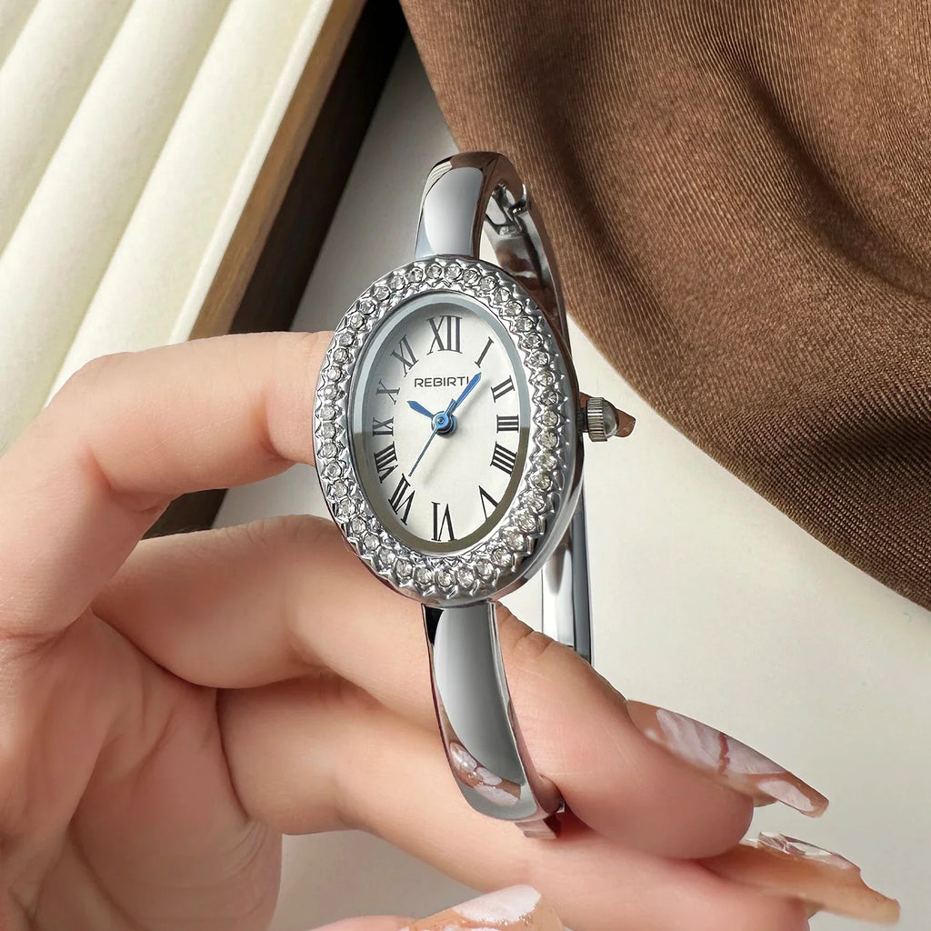 REBIRTH Retro Oval Quartz Watch – Casual Alloy Fashion Watch