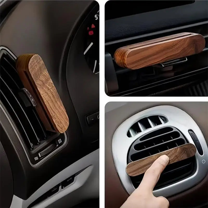 Wood Clip-On Car Air Vent Diffuser – Refillable Scent