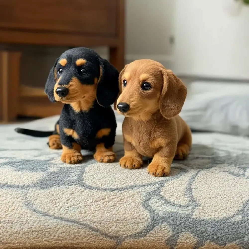 Realistic Dachshund Plush Toy – Soft Stuffed Dog Companion