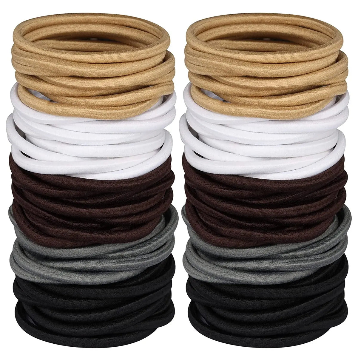 Black Elastic Hair Ties 4MM Ponytail Holders 10/30/50 Pack