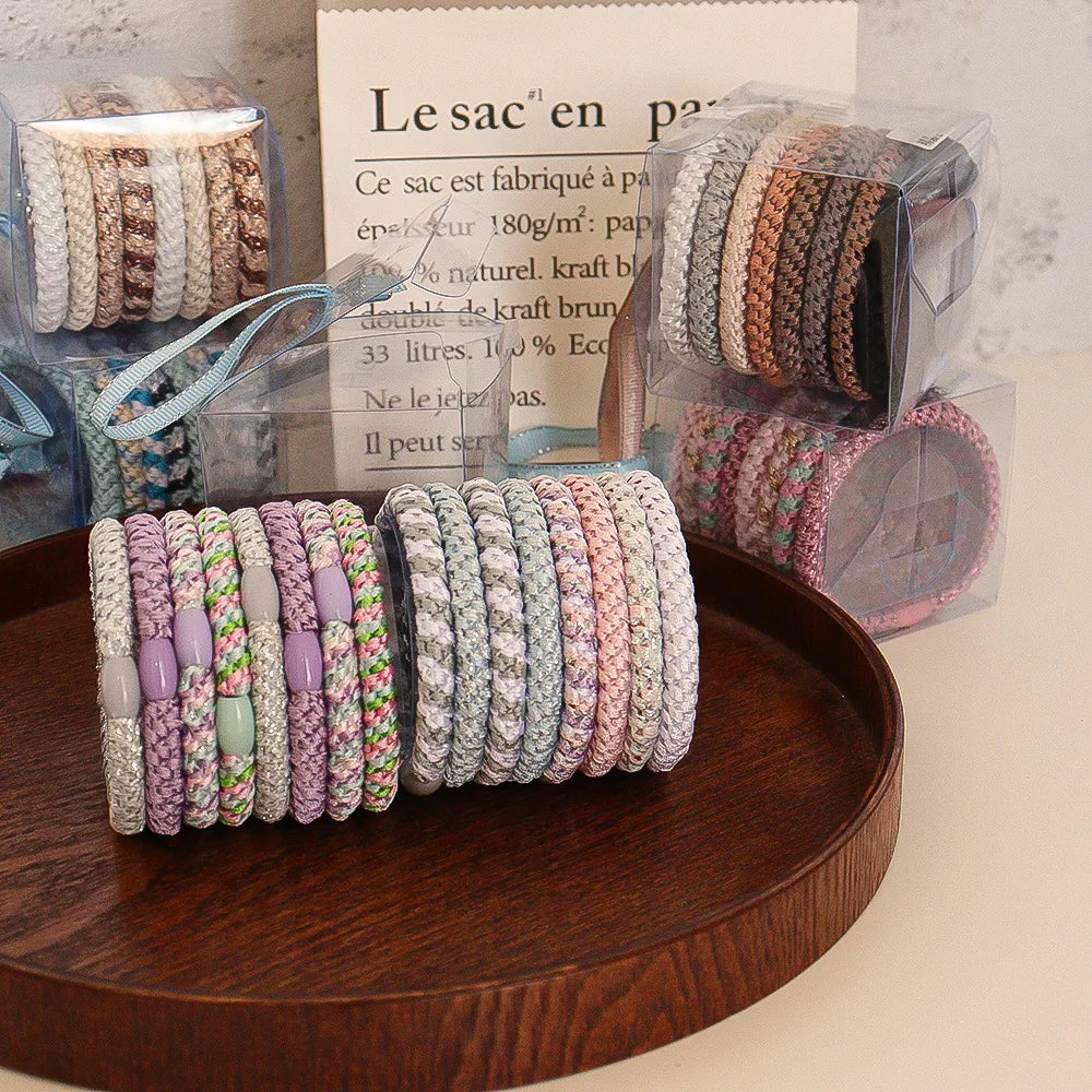 8-Pack Colorful Elastic Hair Ties for Ponytails & Hairstyles