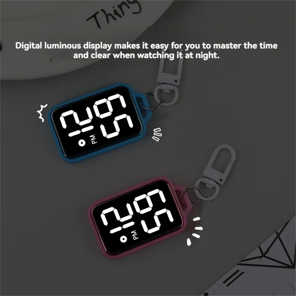 LED Digital Keychain Pocket Watch – Student Gift Timepiece