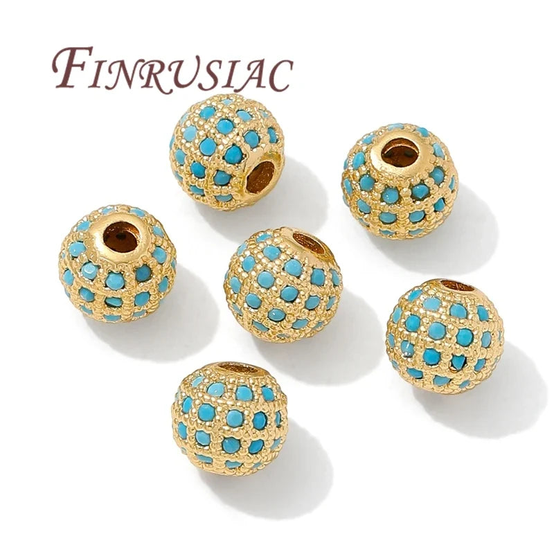 18K Gold Plated Zircon Spacer Beads – Brass DIY Jewelry Making