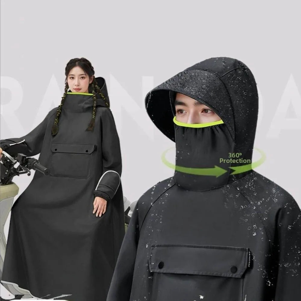 EVA Oxford Cloth Hooded Rain Poncho – Reflective Full-Body