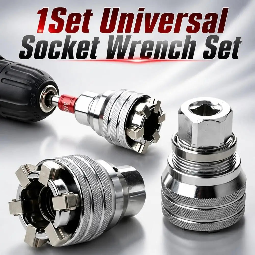 Universal Adjustable Socket Wrench Set 10–19mm | 3/8" Drive