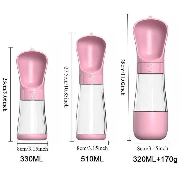 Portable Dog & Cat Water Bottle with Food Compartment
