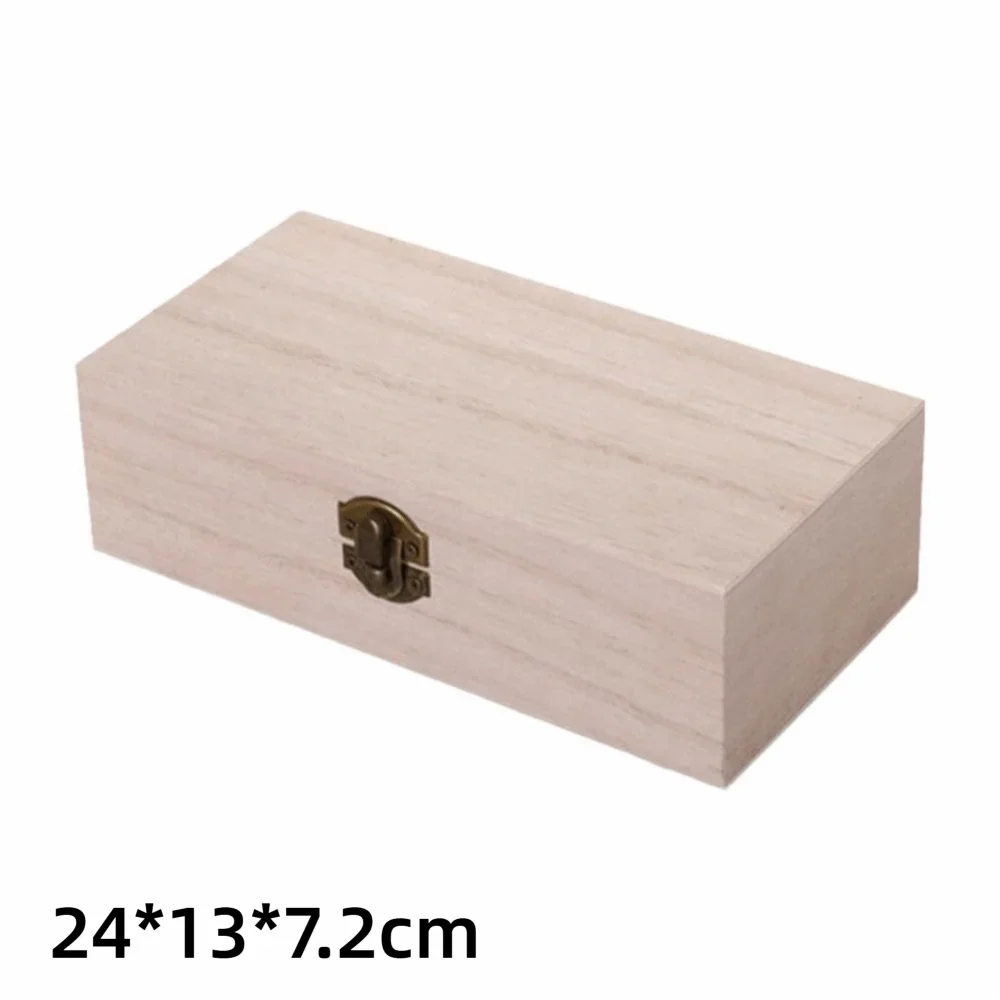 Vintage Wooden Flip Lid Storage Box – Jewelry & Gift Organizer