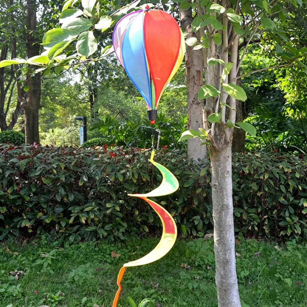 Rainbow Hot Air Balloon Wind Spinner 40cm – Kinetic Garden Decor