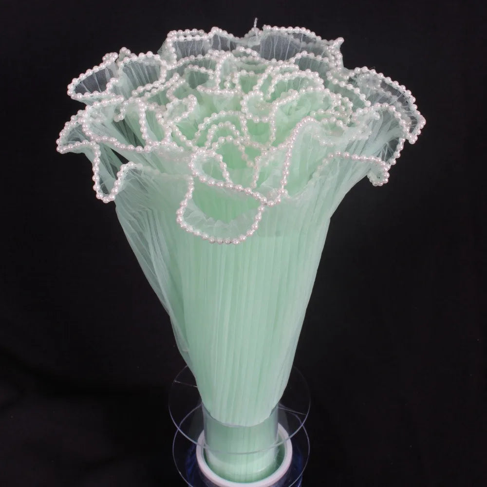 Pearl Wave Lace Mesh Flower Wrapping Yarn 28cm x 4 Yards