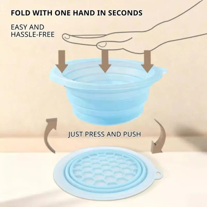 Foldable Silicone Ice Facial Basin – Portable Cold Therapy Bowl