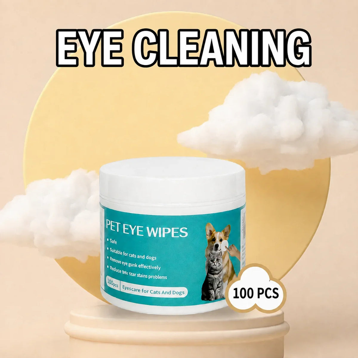 Pet Grooming Wipes for Eyes, Ears & Teeth – Dogs & Cats
