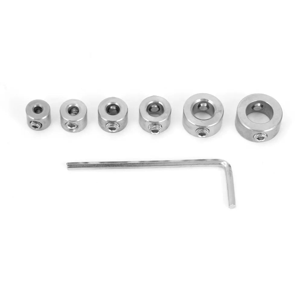 6 PCS Stainless Steel Drill Stop Collar Set 3–10mm Sizes