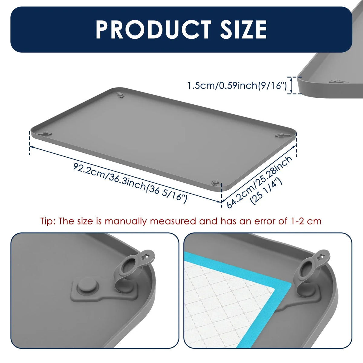 Silicone Dog Pee Pad Holder with Corner Snaps – S & L