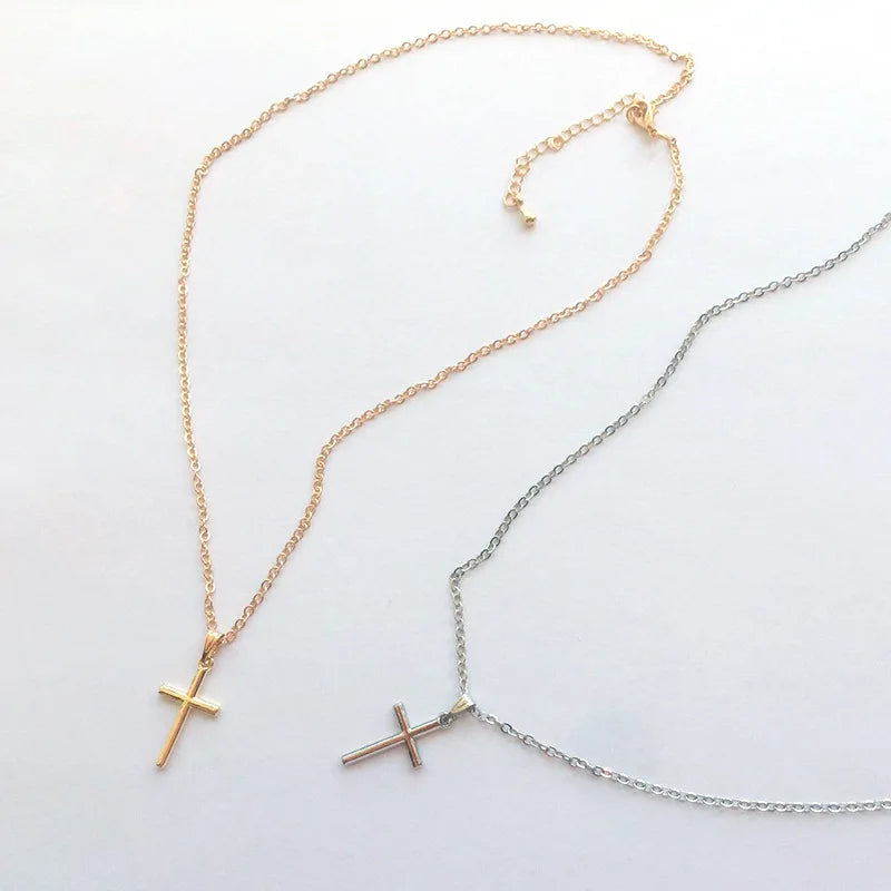 2pcs Unisex Pendant Necklace Set – Gold & Silver Alloy