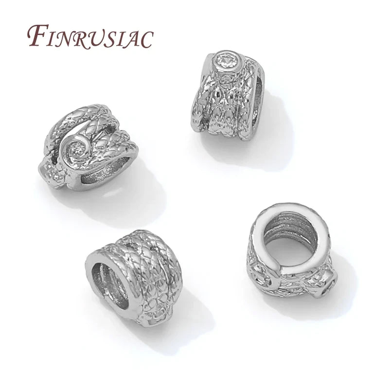 18K Gold Plated Zircon Spacer Beads – Large Hole for Bracelets