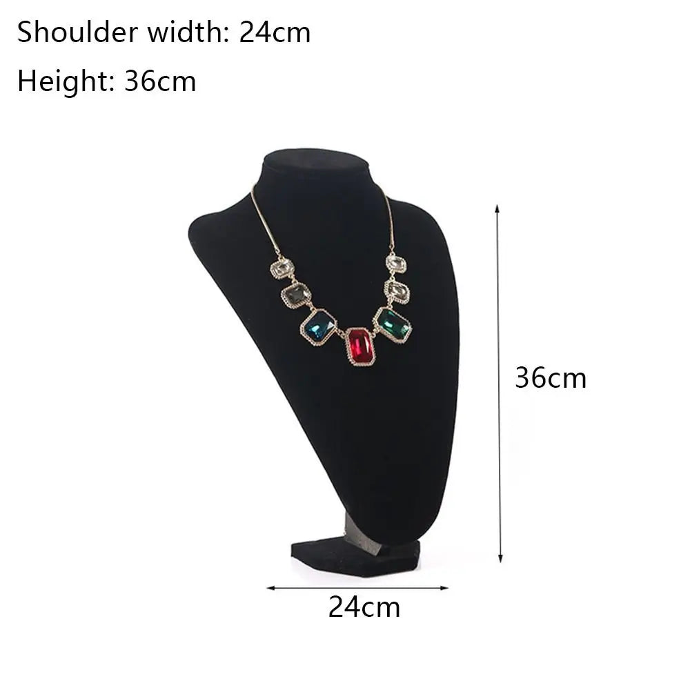 Velvet Jewelry Display Stand Necklace Bust Holder Organizer Rack