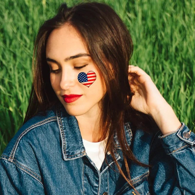 Independence Day American Flag Temporary Tattoo Stickers – 10 Sheets