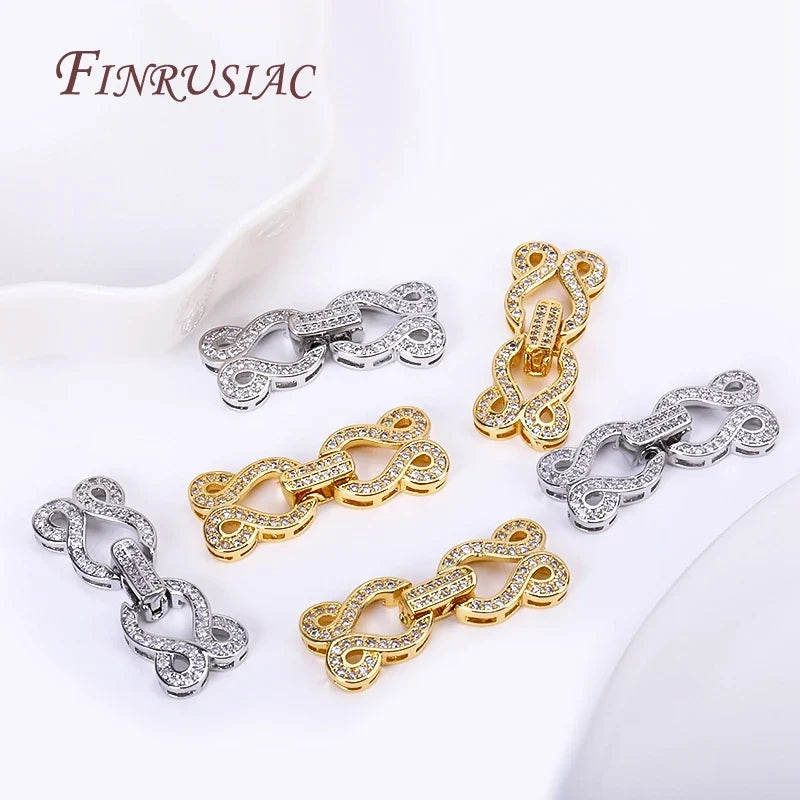 18K Gold Plated Zircon Pearl Clasp – DIY Jewelry Findings