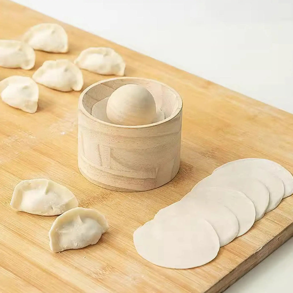 Wooden Non-Stick Dumpling Maker & Dough Skin Press Tool
