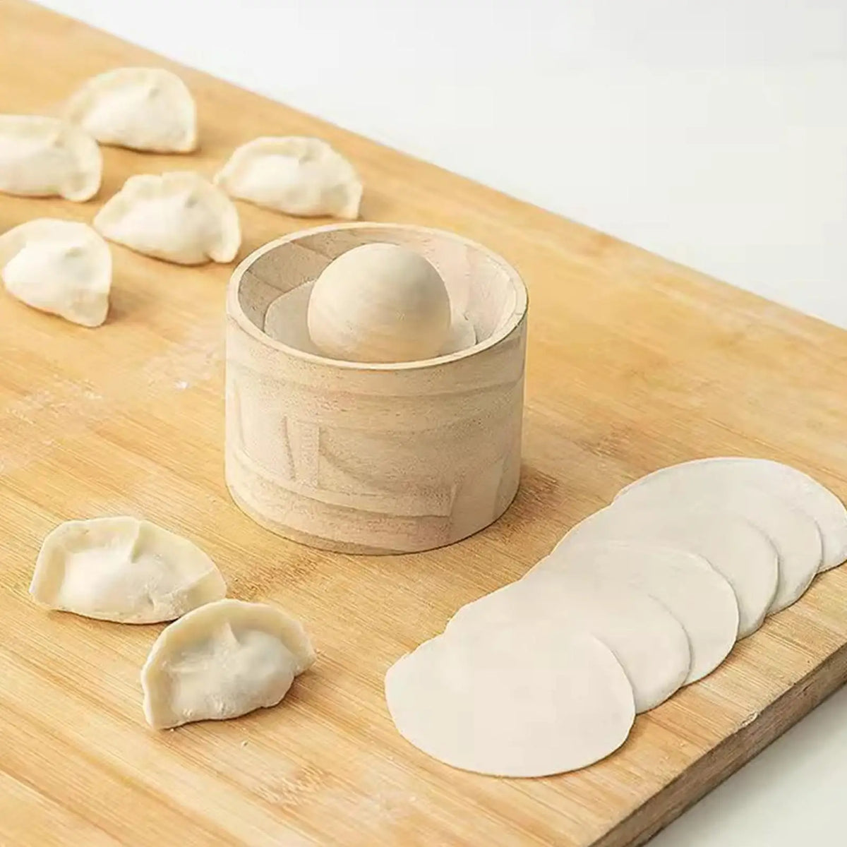 Wooden Non-Stick Dumpling Maker & Dough Skin Press Tool