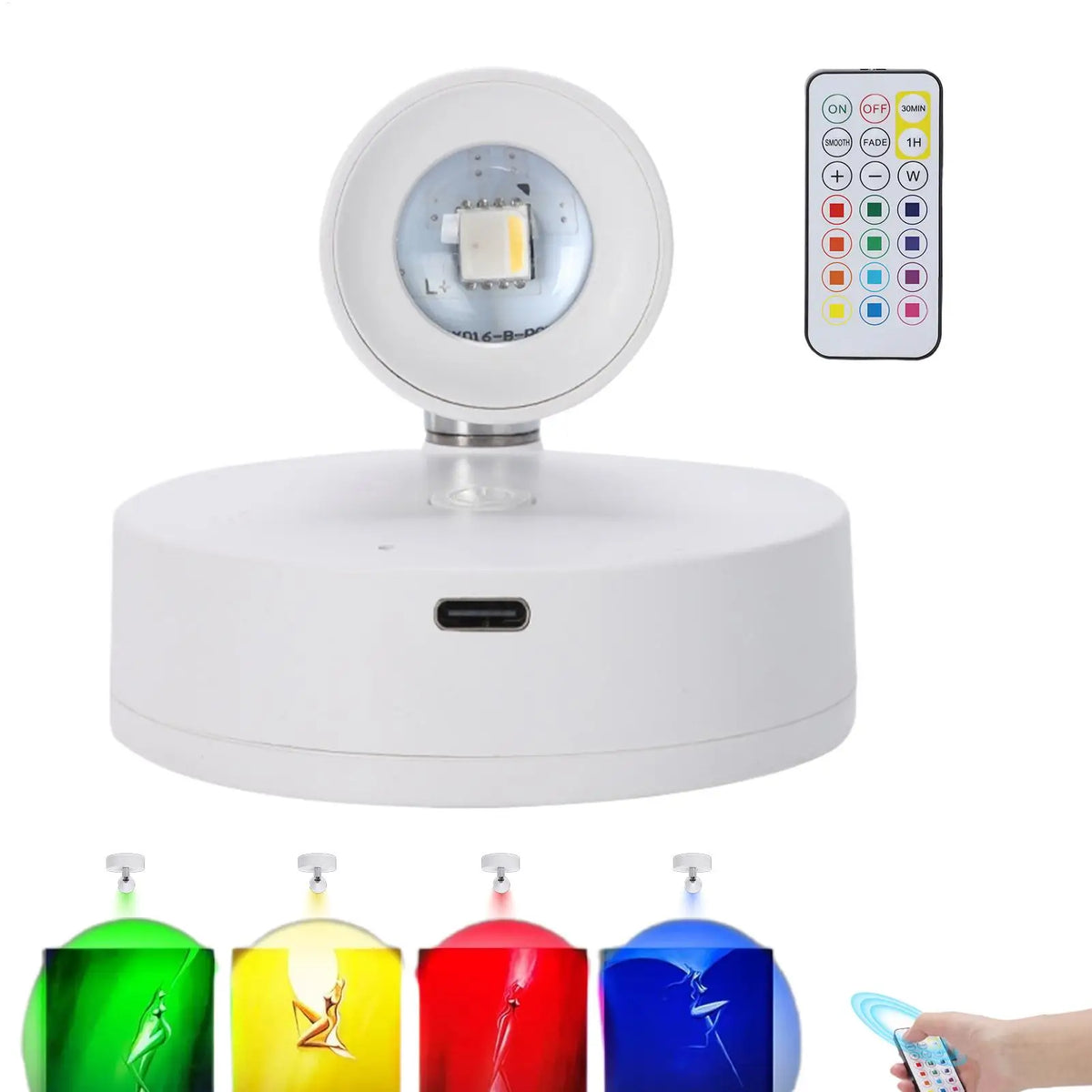 Wireless Rechargeable LED Spotlight with Remote Control