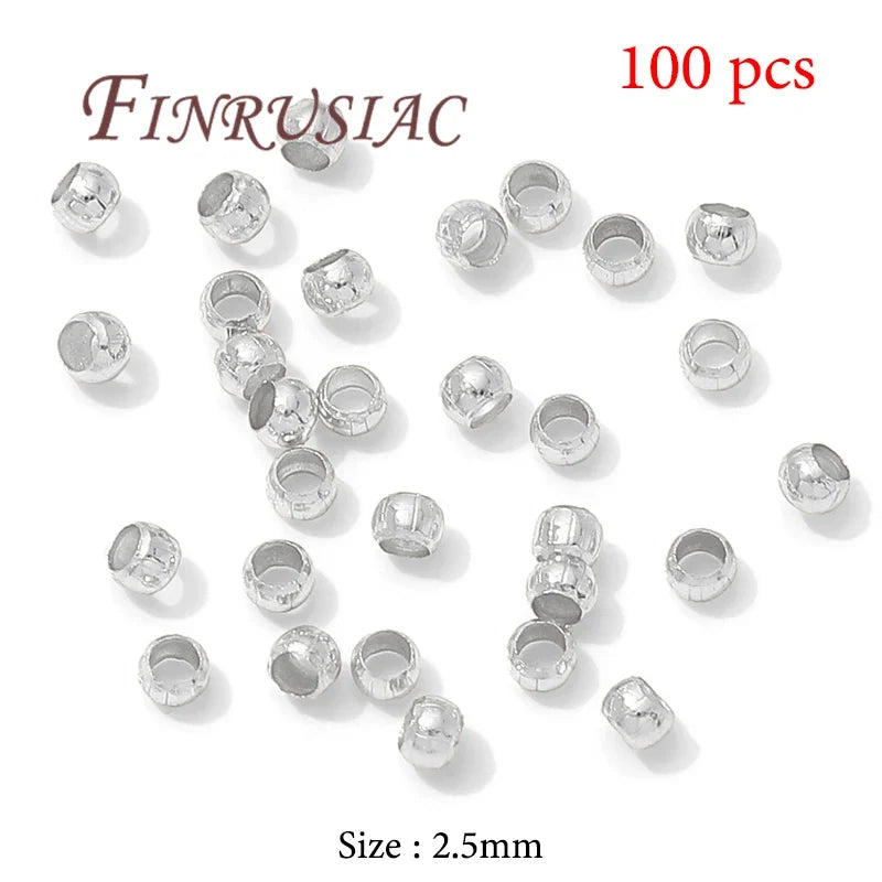 18K Gold Plated Crimp Tube End Beads for Jewelry Making – 100pcs